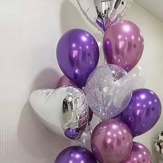Fountain of chrome balloons