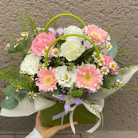 Flowers in the green bag