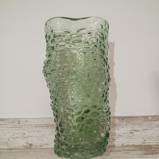 Green glass vase