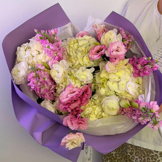 Lilac Fantasy - Hydrangea, Eustoma, Ranunculus, Stock