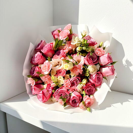 Ramo Exotico Premium – Bouquet de Rosas Moradas, Lisianthus y Claveles | Arreglo Floral de Lujo en Mexico