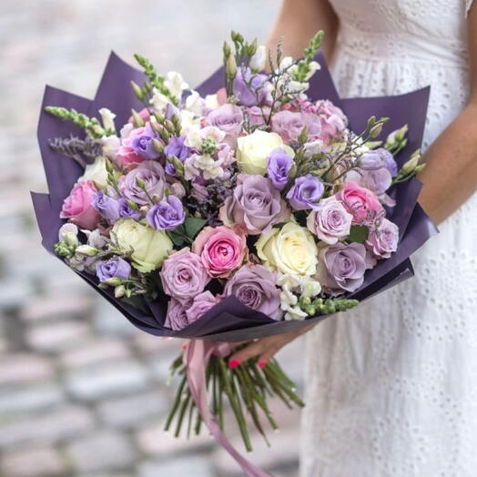 Lilac, white and pink