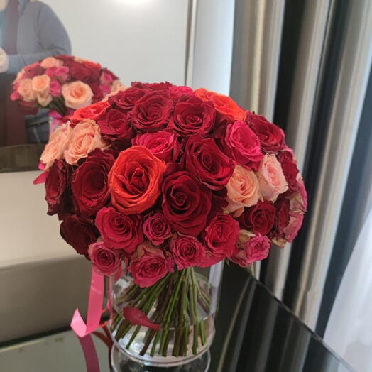 Red roses mix bouquet