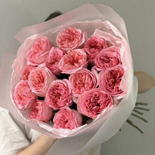 Букет из 15 пионовидных роз