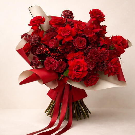 Passion Rouge Bouquet – Premium Red Roses for Valentine s Day