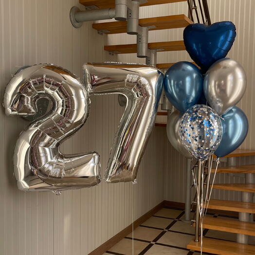 Number Set in Blue Tones