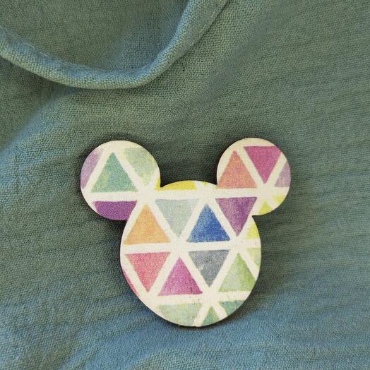 Brooch "Mickey with triangles"