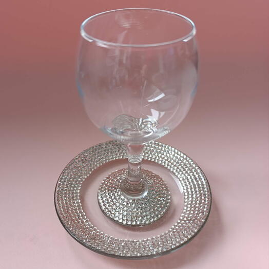 Kiddush Set – Goblet   Saucer with Crystals