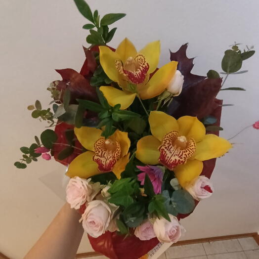 Centro Mesa Orquideas ROSAS