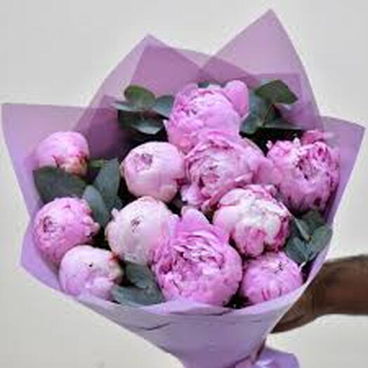 Pink peony bouquet (7 stem)