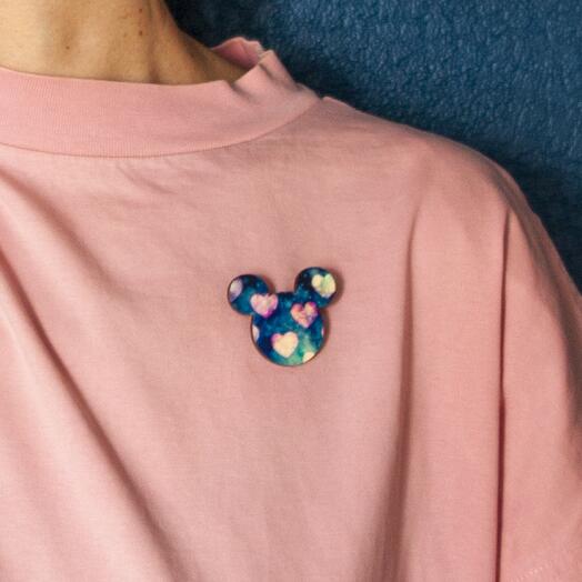 Brooch "Mickey with hearts"
