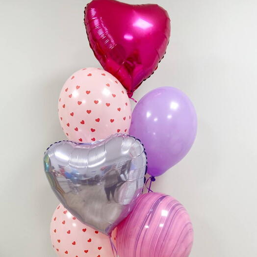 RASPBERRY HEART balloon set