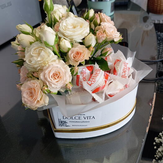 Blumenbox- Herz mit Rafaello