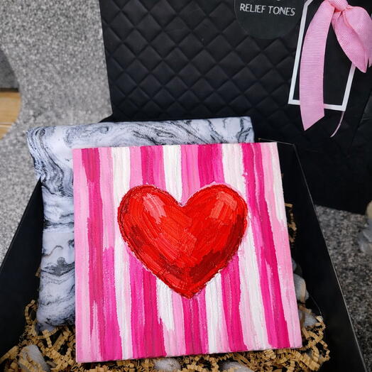 Painting kit "Heart in red"