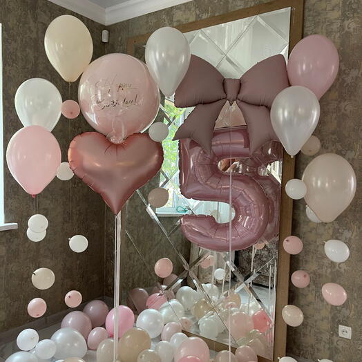 Pink Composition with Droplets