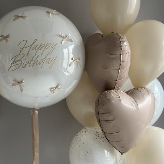 С днем рождения большой гигант шар и 10 Шаров микс