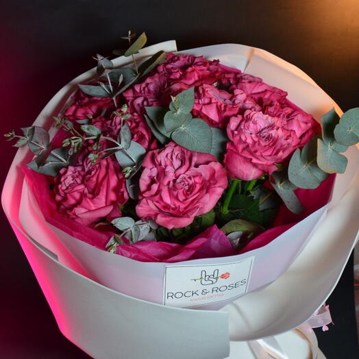 💕Қызғылт жібек - раушандар мен эвкалипт