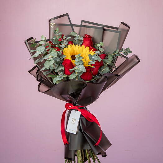 Girasol Orbitado rojo