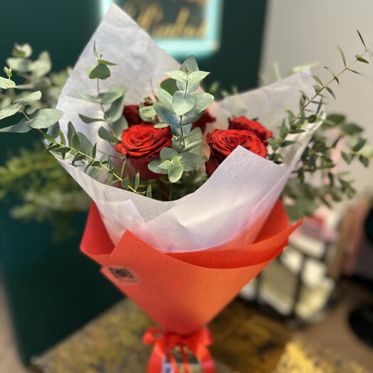 Red Rose Hot Love+Heart+postcard Hand Made