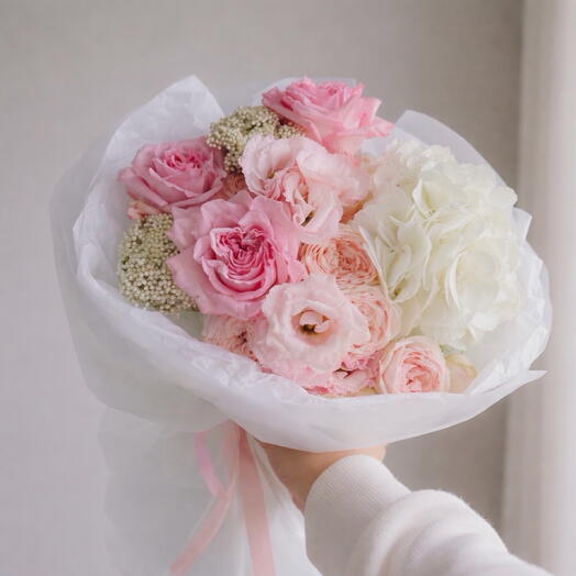 💐Bouquet of roses, eustoma and spray roses