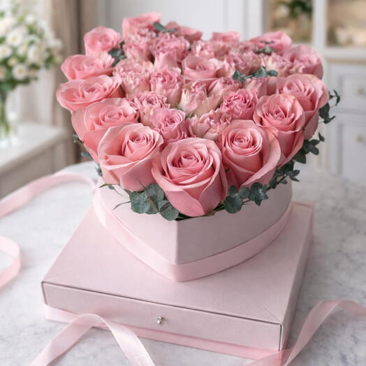 Luxury flowers in a box