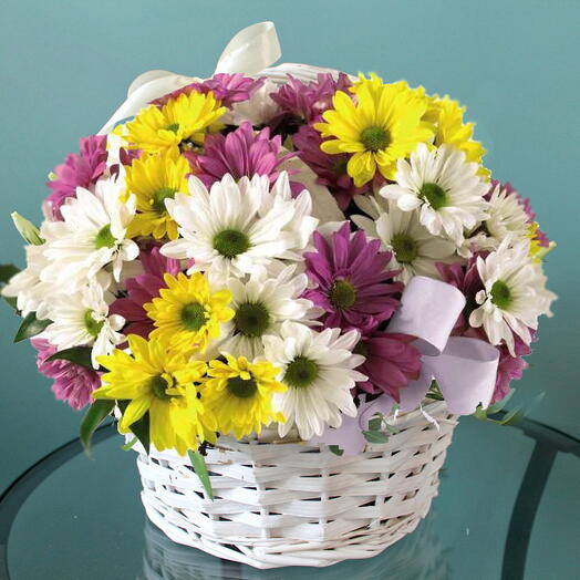 Chrysanthemums in a basket