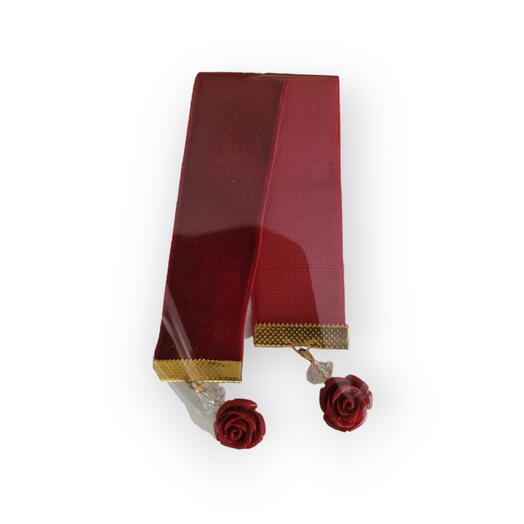 Velvet bookmarks with crystal and roses