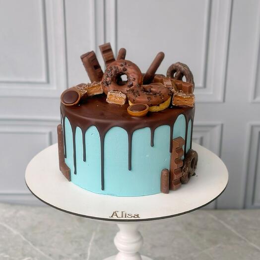 Blue Chocolate Cake - Snickers