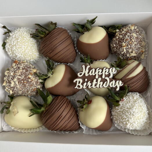 Happy birthday chocolate covered strawberries
