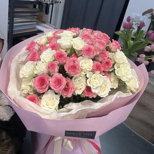 Bukiet biało - rożowy💮