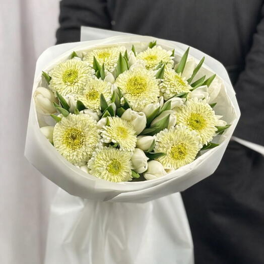 Bouquet verde e bianco M