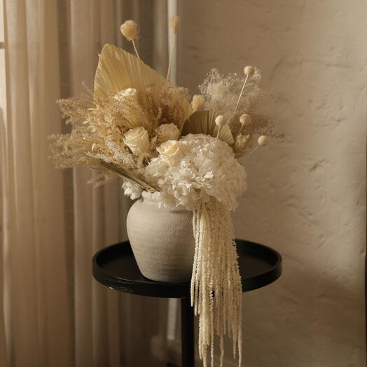 Pearl Cascade — Preserved Pot Arrangement