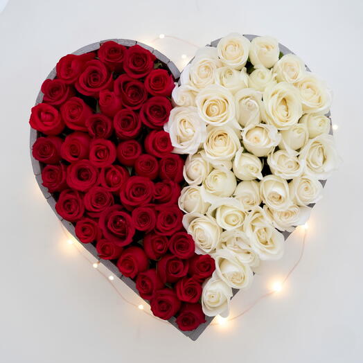 Caja corazon rosa blanca y roja