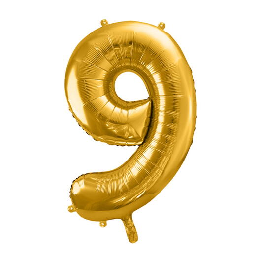 Gold foil balloon number 9