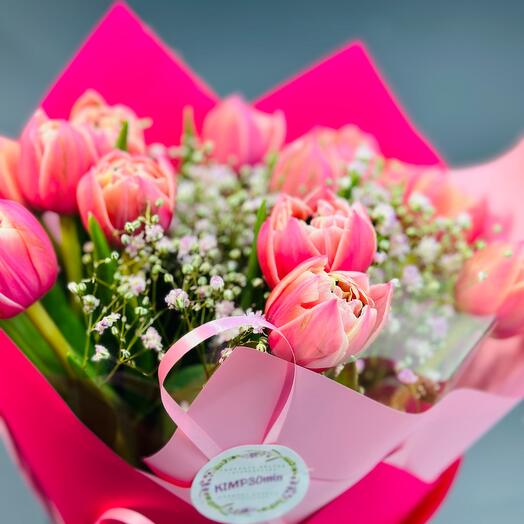 Bouquet of 15 Columbus tulips -