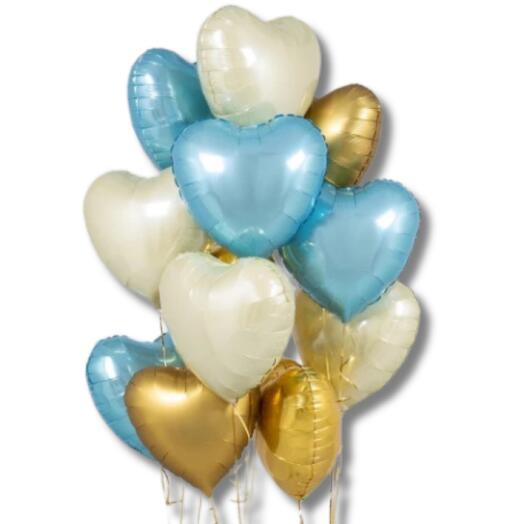 Balloon Hearts Blue Sky