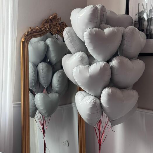 Bouquet of 20 white hearts