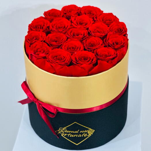 Long Lasting Red Roses In A Round Box Medium