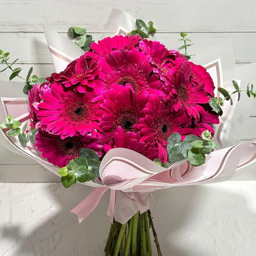 Bouquet gerberas fiusha