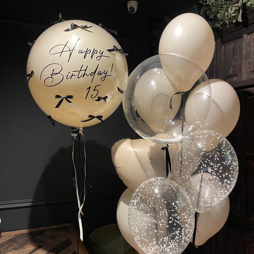 Beige Set with Black Accents