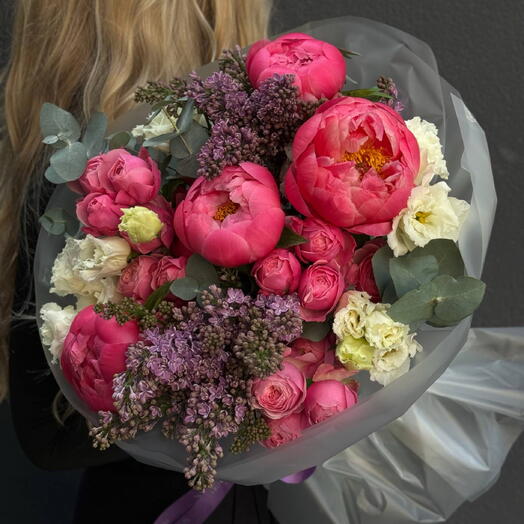 Paeonia, Spray Rose, Lilac