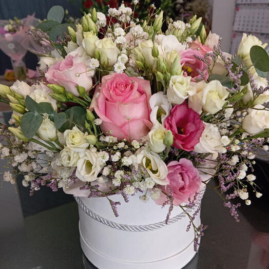 Blumenbox Weiß - rosa