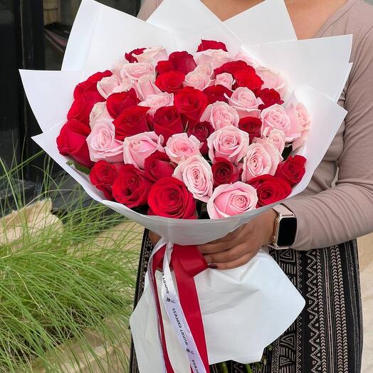 51 Red and Sweet pink roses