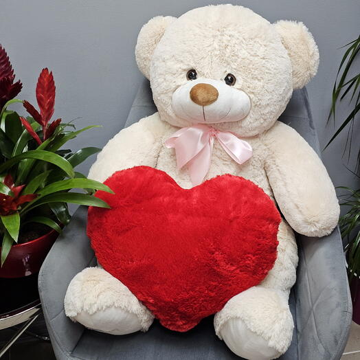 Мягкий медведь с сердцем