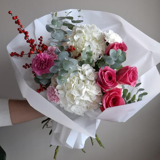 Bouquet With Hortensia Sweet Cherry