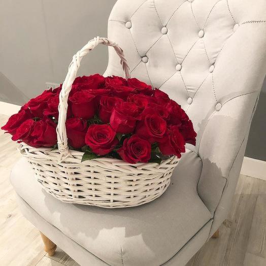 Basket of red roses