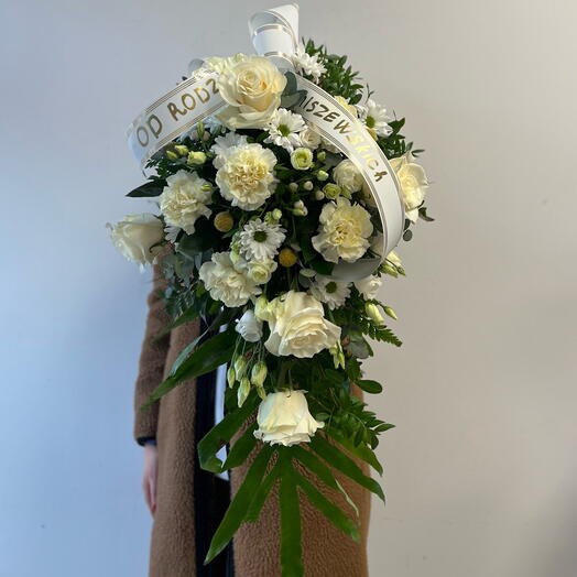 White funeral bouquet