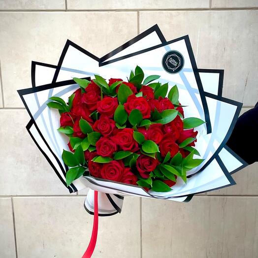 Bouquet of 41 premium red roses