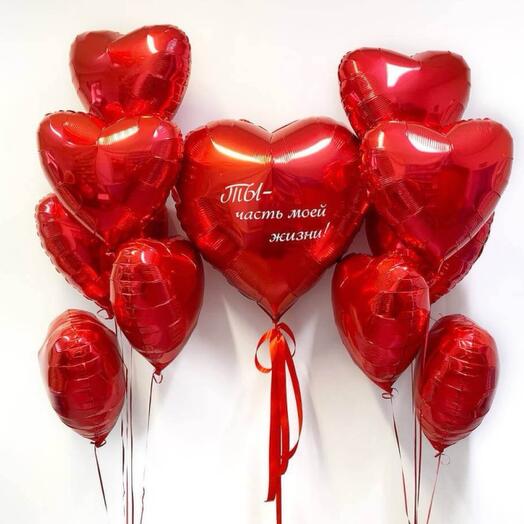 Композиция из 11 шаров для нее