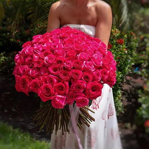 100 long roses